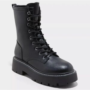 Target Black Platform Combat Boots